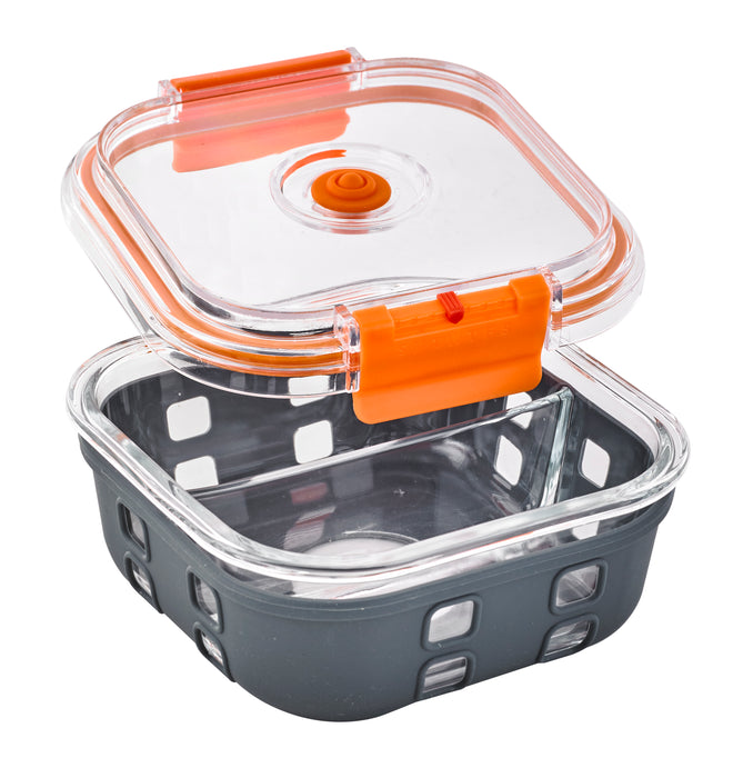 Cook Show Scatola scomparti + Copertura trasparente + Protezione in silicone - 770 ml - 15,2 cm x 15,2 cm x 6 cm - 24 pezzi