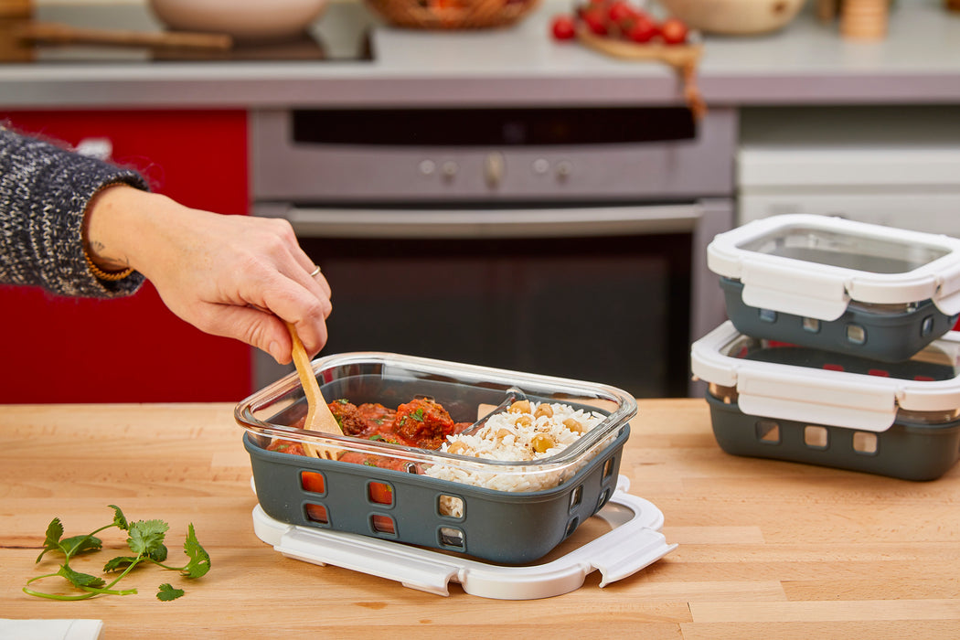 Cook Show Scatola + Copertura trasparente + Protezione in silicone - 370 ml - 14,5 cm x 10,5 cm x 4,7 cm - 24 pezzi