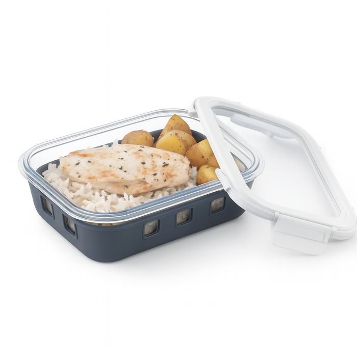 Cook Show Scatola + Copertura trasparente + Protezione in silicone - 660 ml - 17 cm x 12,5 cm x 5,3 cm - 24 pezzi