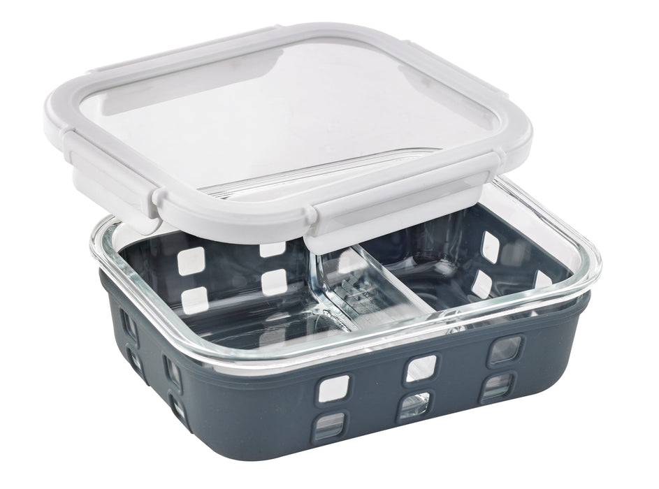Cook Show Scatola scomparti + Copertura trasparente + Protezione in silicone - 980 ml - 19,8 cm x 14,8 cm x 6 cm - 12 pezzi