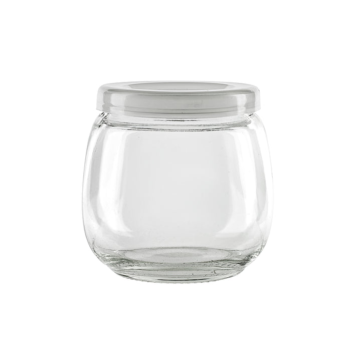 Vasetto in vetro tondo con tappo in PP (GL70 + PP5) - 200 ml - Ø 6,2 cm - H 7,3 cm - 105 pezzi