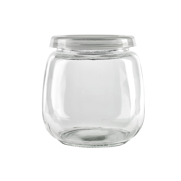 Vasetto in vetro tondo con tappo in PP (GL70 + PP5) - 300 ml - Ø 6,8 cm - H 8,7 cm - 60 pezzi