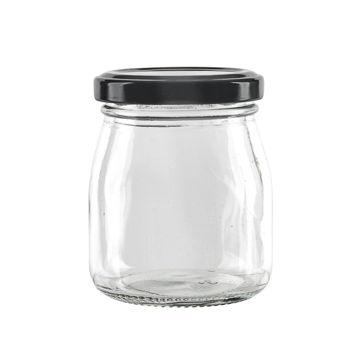 Vasetto in vetro tondo con tappo in alluminio (GL70 + ALU41)  H80mm 150ml