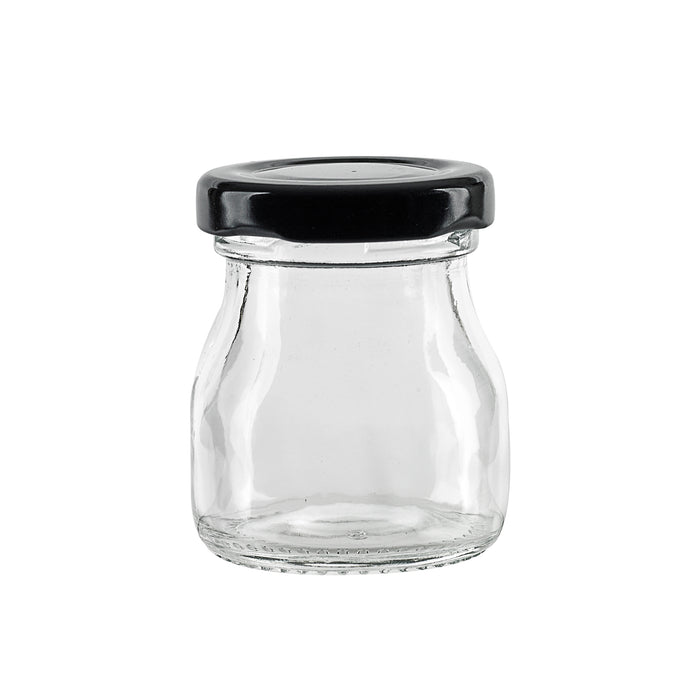 Vasetto in vetro tondo con tappo in alluminio (GL70 + ALU41) - 50 ml - Ø 4,5 cm - H 5,8 cm - 240 pezzi