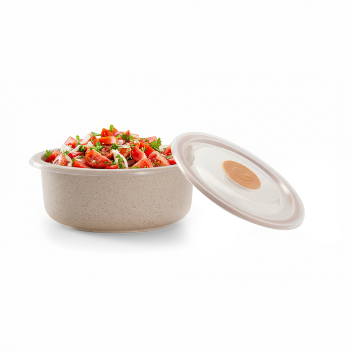 Ciotola Huskly riutilizzabile in materiale composito beige - 900 ml - Ø 15 cm - H 7,5 cm - 20 pezzi