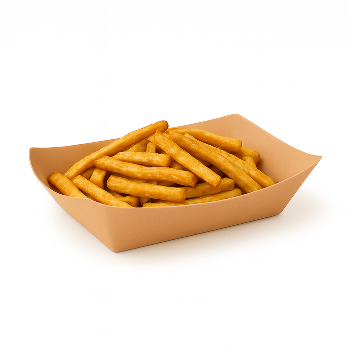 Vassoio per barche in Kraft riutilizzabile - 21,8 cm x 15,5 cm x 4 cm - 10 pezzi