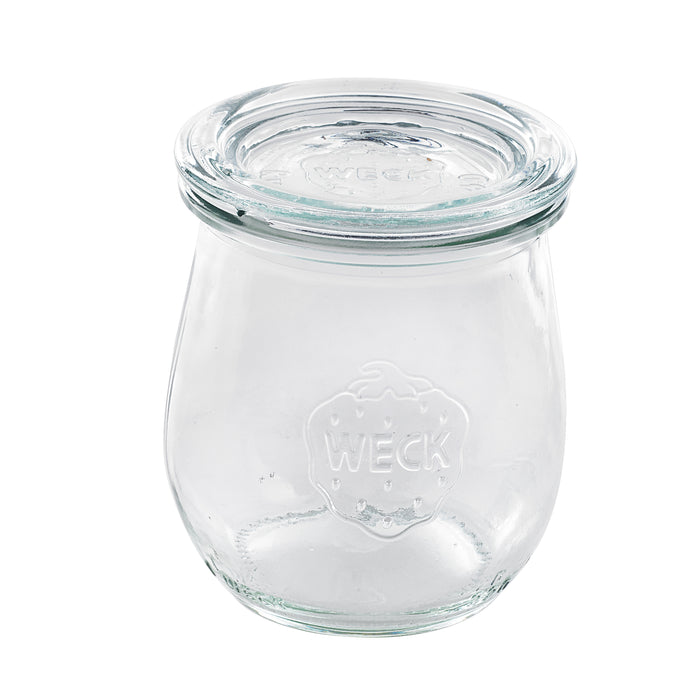 Barattolo Weck con coperchio in vetro incluso, guarnizioni e ganci venduti separatamente (GL70) - 200 ml - Ø 8 cm - H 8,6 cm - 12 pezzi