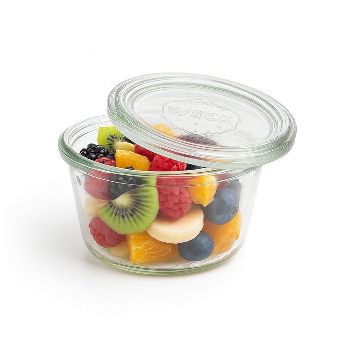 Barattolo Weck in vetro + cop per vasocottura (GL70) - 165 ml - Ø 8 cm - H 5 cm - 12 pezzi