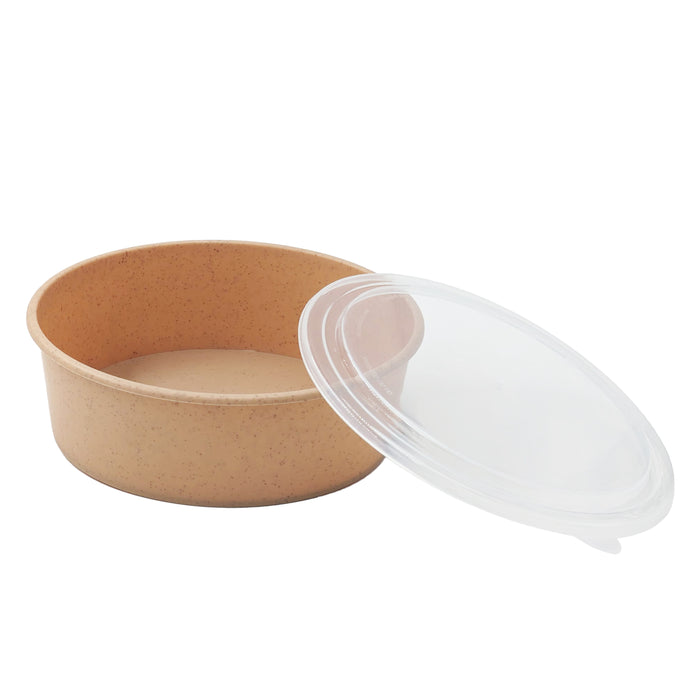 Insalatiera Kraft combinata con coperchio trasparente riutilizzabile - Ø 18,5 cm - H 6,8 cm - 10 pezzi