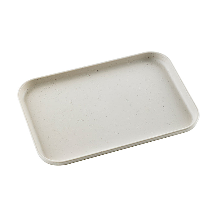 Vassoio Huskly riutilizzabile in materiale composito beige - 24 cm x 17 cm x 1,6 cm - 40 pezzi