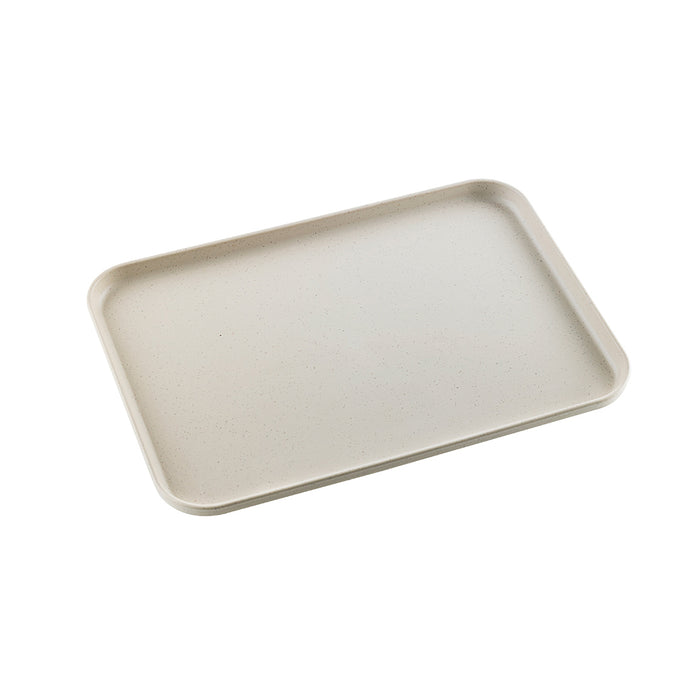 Vassoio Huskly riutilizzabile in materiale composito beige - 31 cm x 22,5 cm x 1,6 cm - 30 pezzi