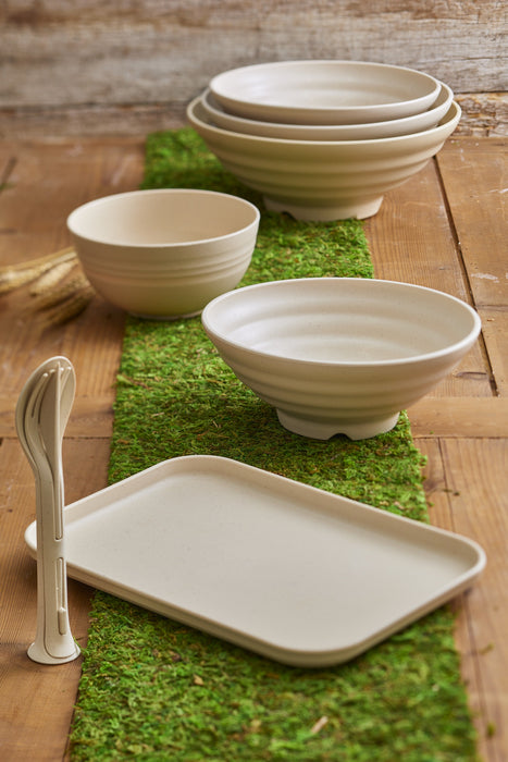 Vassoio Huskly riutilizzabile in materiale composito beige - 38 cm x 26,8 cm x 1,6 cm - 20 pezzi