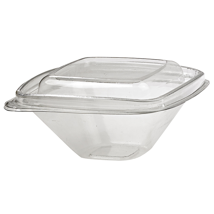 Contenitore deli quadrato trasparente con coperchio 128x128mm H55mm 250ml