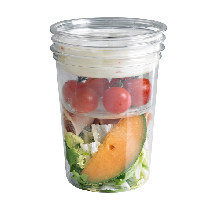 Contenitore "Deli" tondo in PET trasparente  H139mm 1000ml