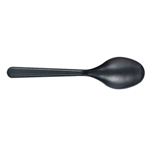 Cuchara en plástico negro LUX 180mm - 100Uds