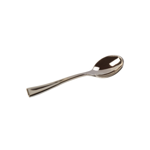 Cuchara en PS color plata 129mm - 50Uds
