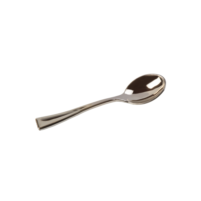 Cuchara en PS color plata 129mm - 50Uds