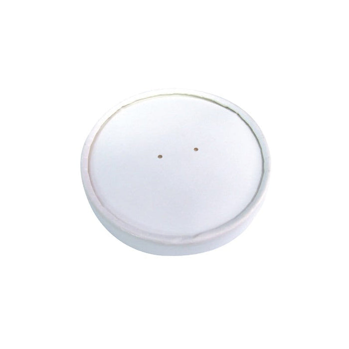 Tapa plana blanca de cartón kraft perforada para vapor Ø90mm - 50Uds