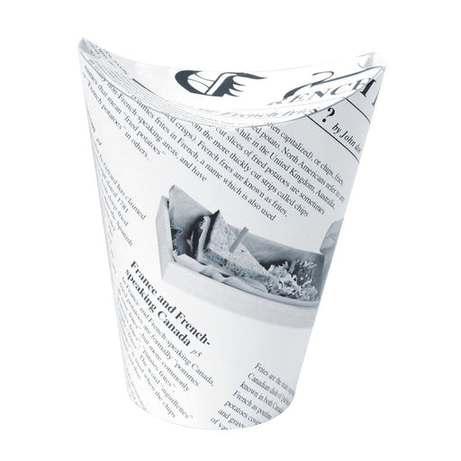 Vaso para snack de cartón blanco con cierre decoración News 350ml A139mm - 50Uds