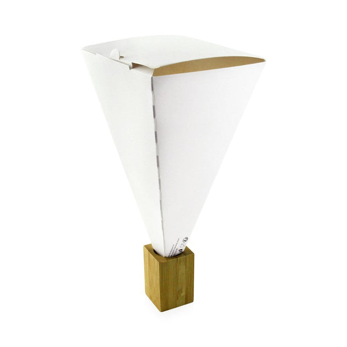 Cono da snack richiudibile in cartone bianco  90x90mm H190mm