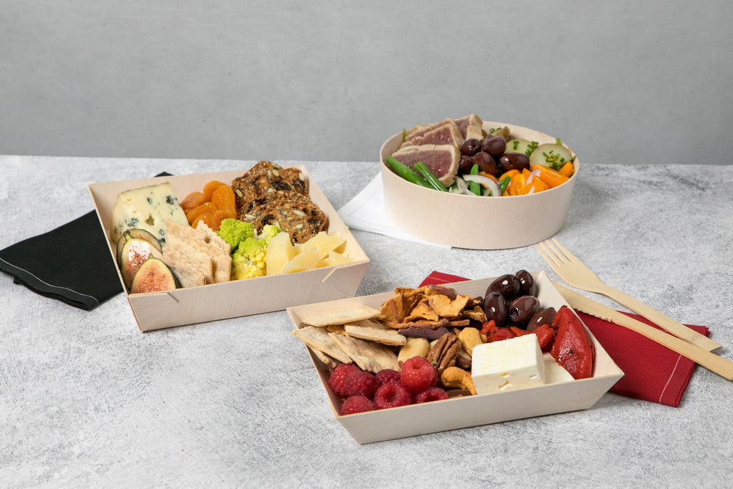 Vassoio "Samurai" in legno 132x131mm H19mm