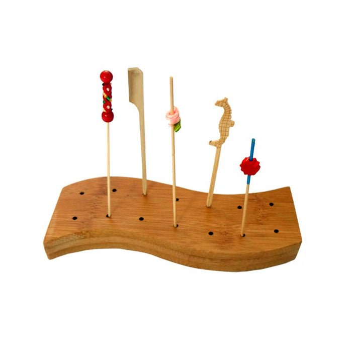 Supporto Teppo Gushi in bambù per 14 stecchini (FOR50) 160x65mm H20mm