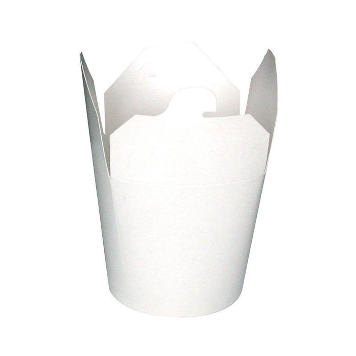 Contenitore tondo in cartone bianco stile orientale, chiusura a incastro  H100mm 450ml