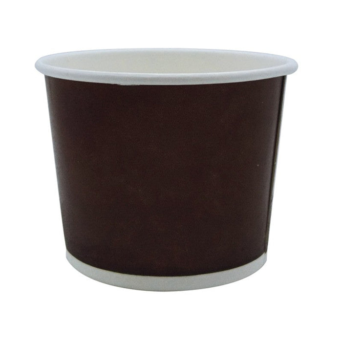 Contenitore in cartone marrone scuro per alimenti caldi e freddi  H56mm 140ml