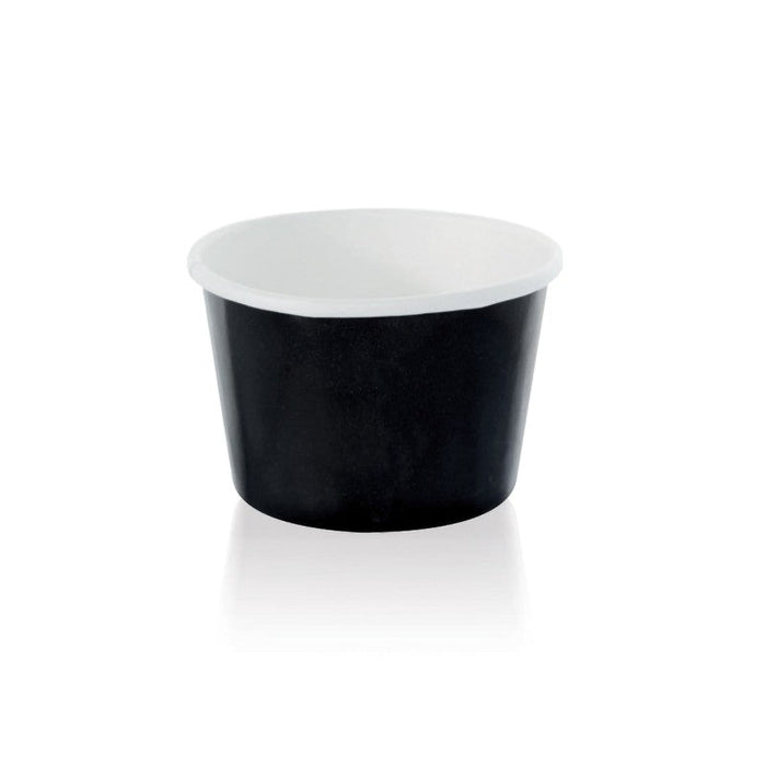 Tarrina de cartón negra para caliente/frío 130ml Ø74mm A49mm - 50Uds