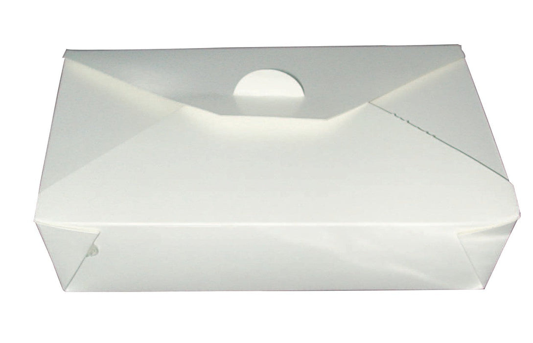 Lunchbox in cartone bianco con chiusura a incastro 217x160mm H50mm 1450ml