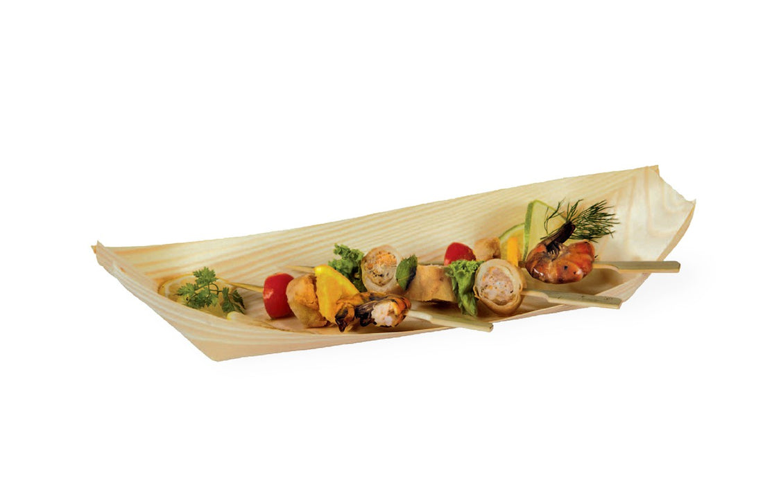Vaschetta in legno a forma di barca 310x120mm H50mm