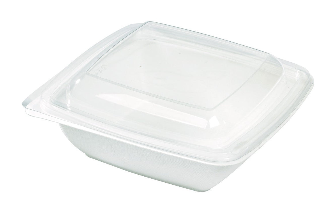 Insalatiera quadrata in polpa di canna da zucchero 195x195mm H45mm 750ml