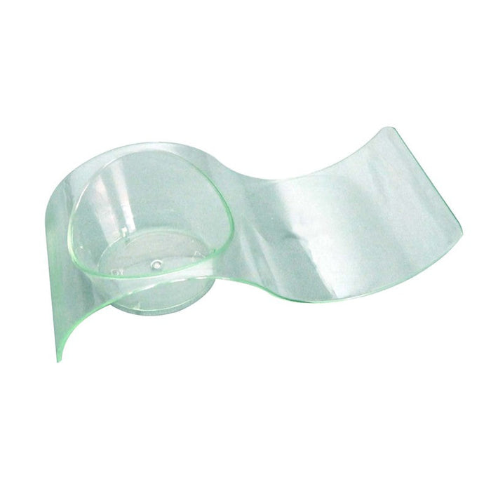 Mini plato para degustación verde forma onda GIZMO en PS 100x40mm A24mm - 50Uds