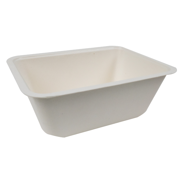 Vaschetta sigillabile in polpa di canna da zucchero 190x137mm H70mm 1200ml