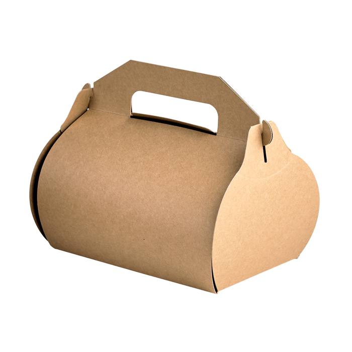 Scatola da pasticceria in cartone kraft con manici 110x100mm H153mm