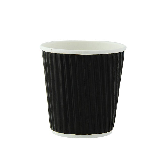 Bicchiere in cartone nero "Rippley" doppio strato  H62mm 120ml