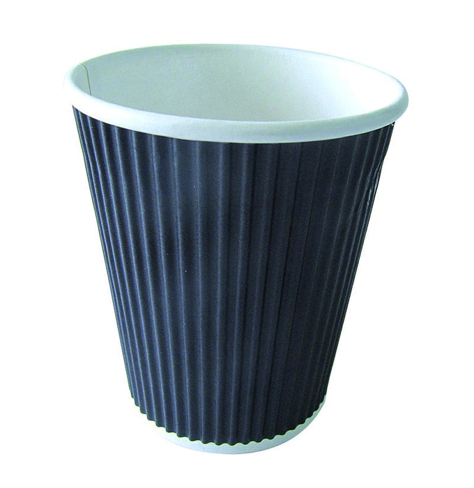 Bicchiere cartone nero doppia parete increspata (PAP20)  H92mm 230ml