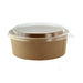 Combo Ensaladera redonda cartón kraft BUCKATY con tapa PP 1200ml Ø185mm A65mm - 25Uds