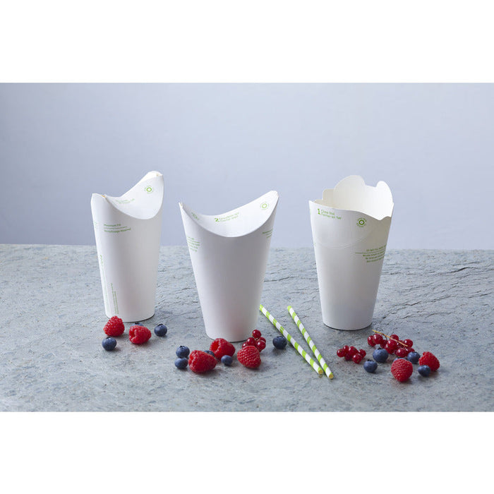 Bicchiere in cartone con coperchio pieghevole integrato (PAP1)  H126mm 500ml