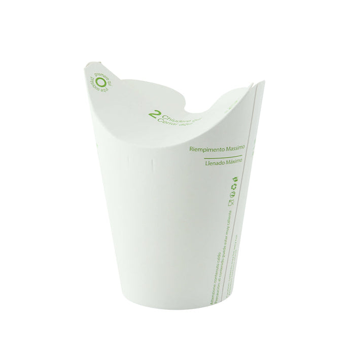 Caja de cartón blanco con cierre integrado 250ml A81mm - 25Uds