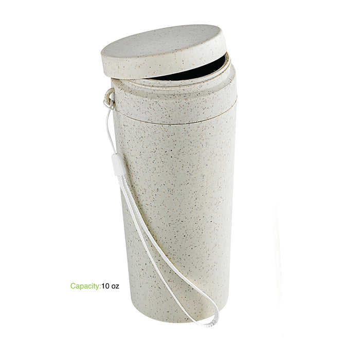 Bottiglia Huskly riutilizzabile con coperchio in materiale composito beige  H165mm 310ml