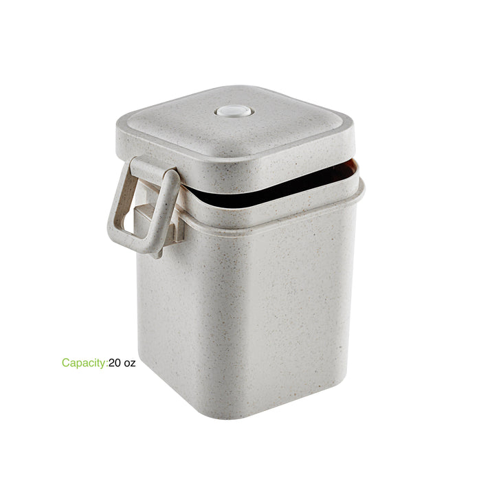 Contenitore da zuppa Huskly riutilizzabile in materiale composito beige 105x90mm H125mm 600ml