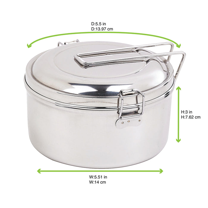Lunch-box NoxBox tondo in acciaio inox con coperchio (FE40)  H76mm 900ml