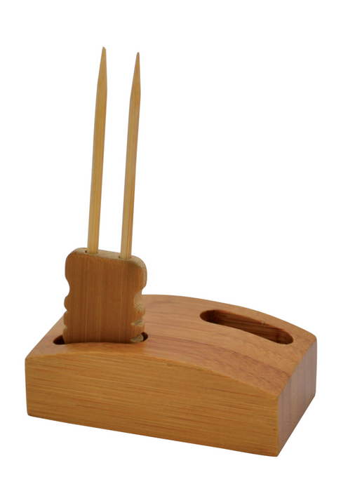 Mini supporto "Shani" in bambù per 2 stecchini  60x35mm H20mm