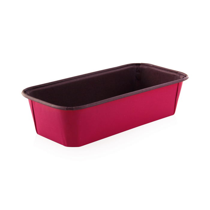 Molde cocción rectangular de papel Kraft rosa 750ml 193x93mm A50mm - 100Uds