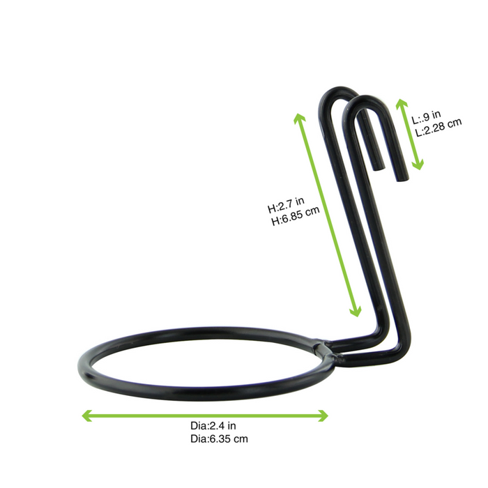Porta contenitore in metallo nero  H70mm