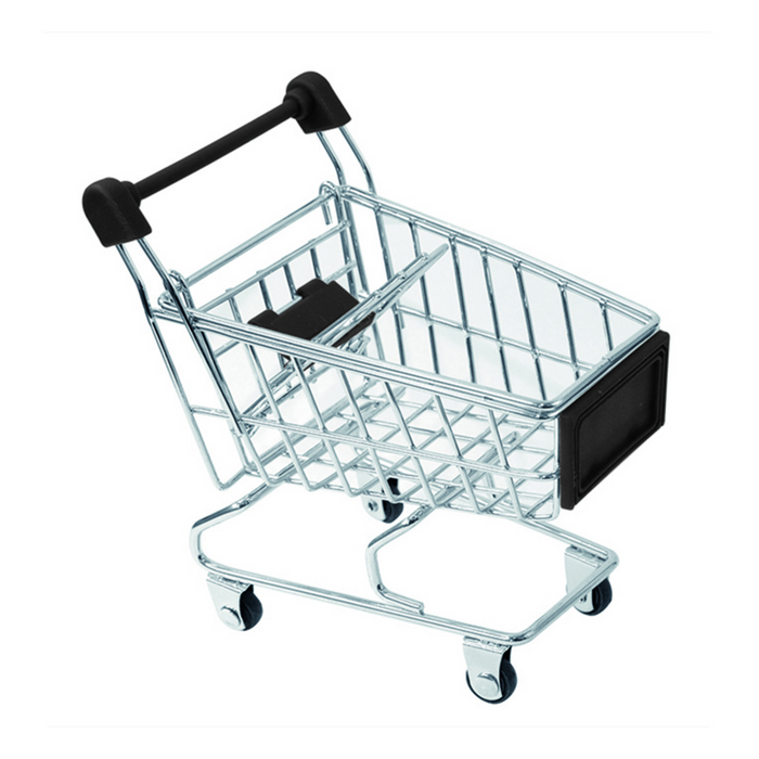 Mini carrello della spesa in metallo 110x75mm H125mm
