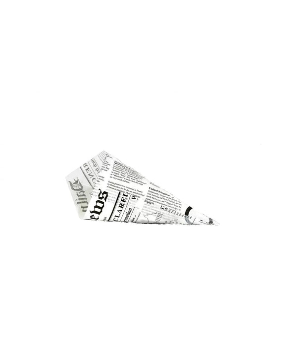 Cono de papel antigrasa con diseño periódico 660ml 310x220mm A220mm - 1000Uds