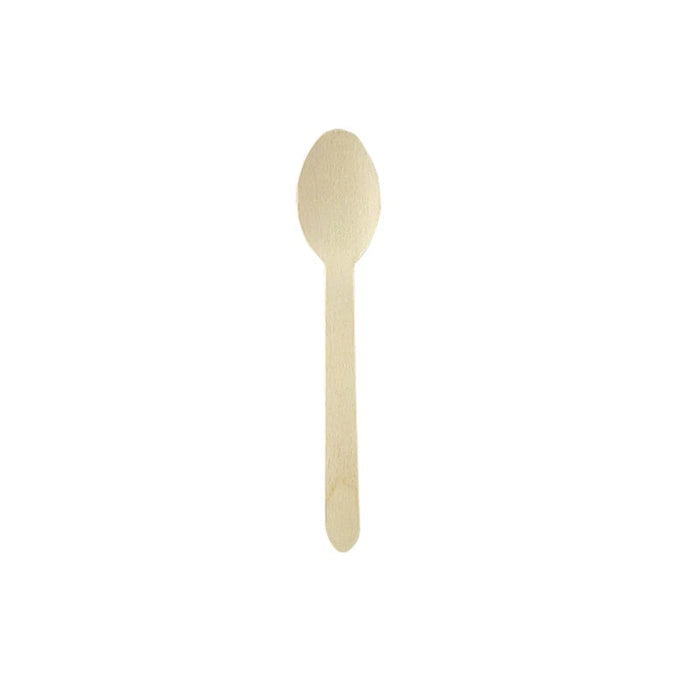 Cuchara de madera con funda de papel kraft A160mm - 50Uds